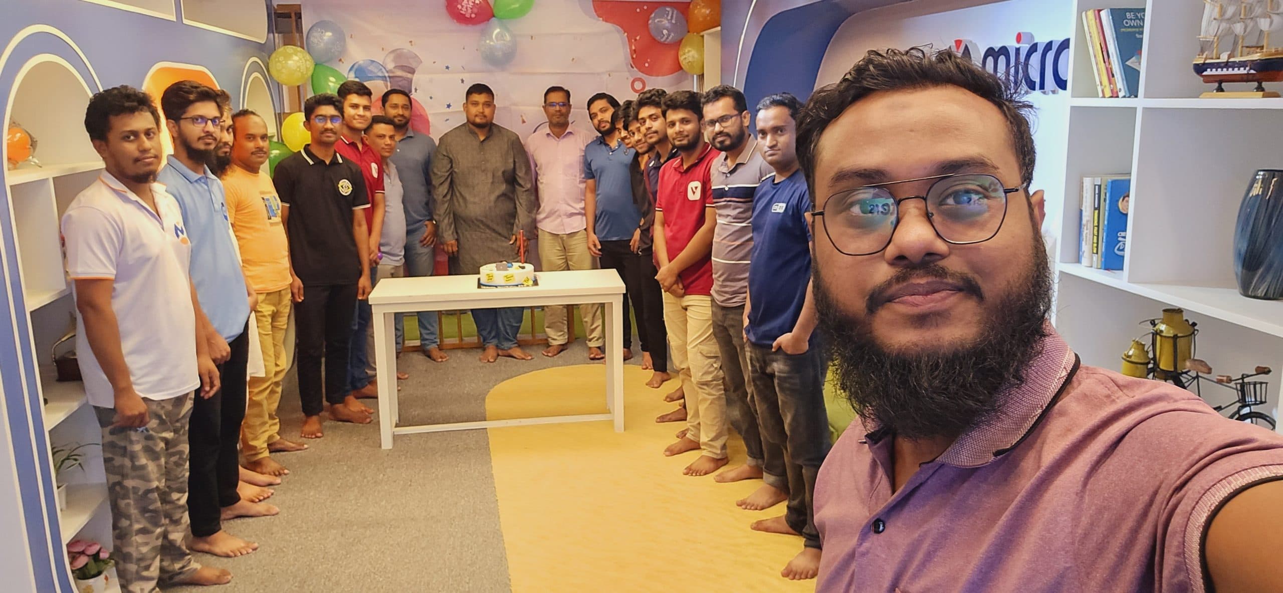 Group photo during a team building event