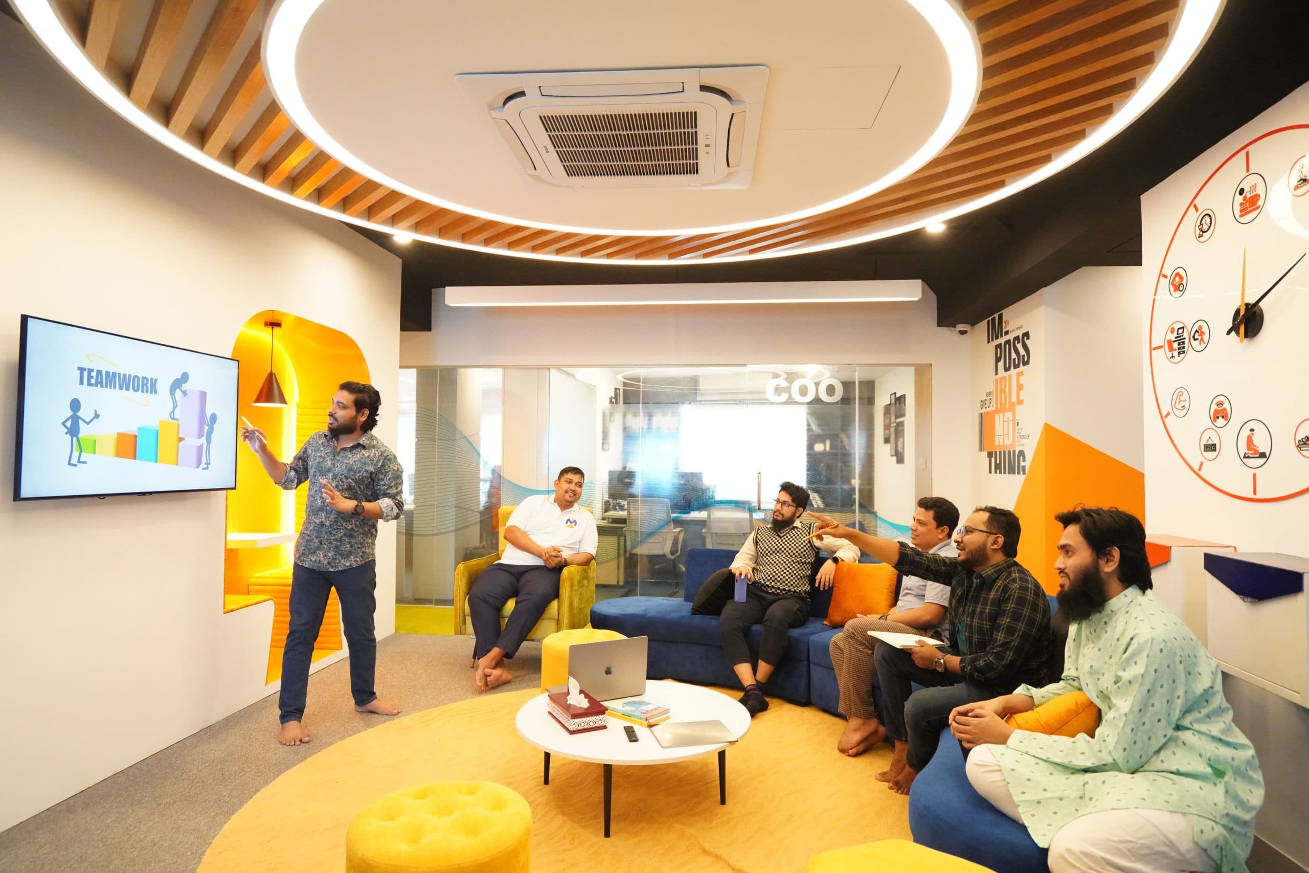 Engaged team members discussing strategies