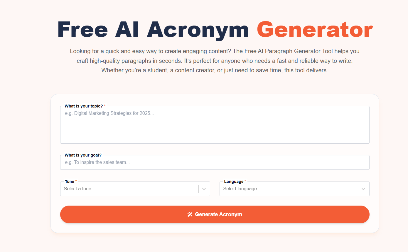 What is Free AI Acronym Generator?