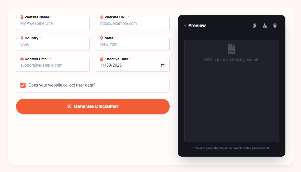 What is Free Disclaimer Generator?