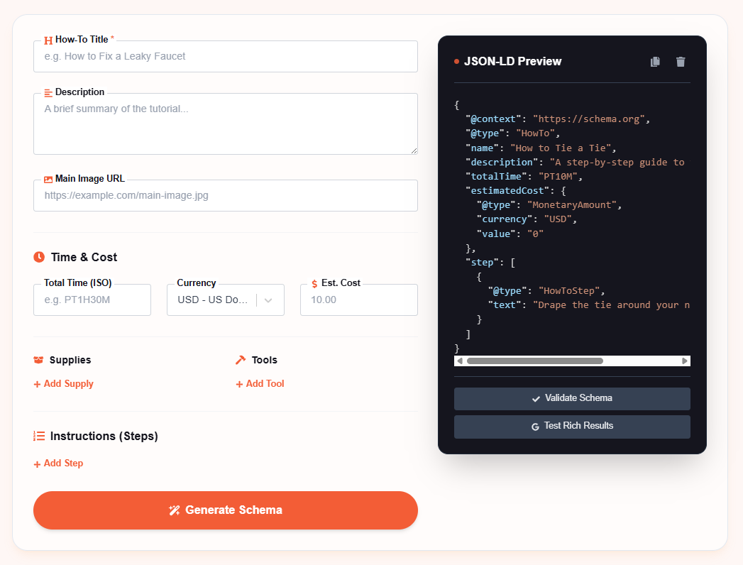 What is HowTo Schema Generator?