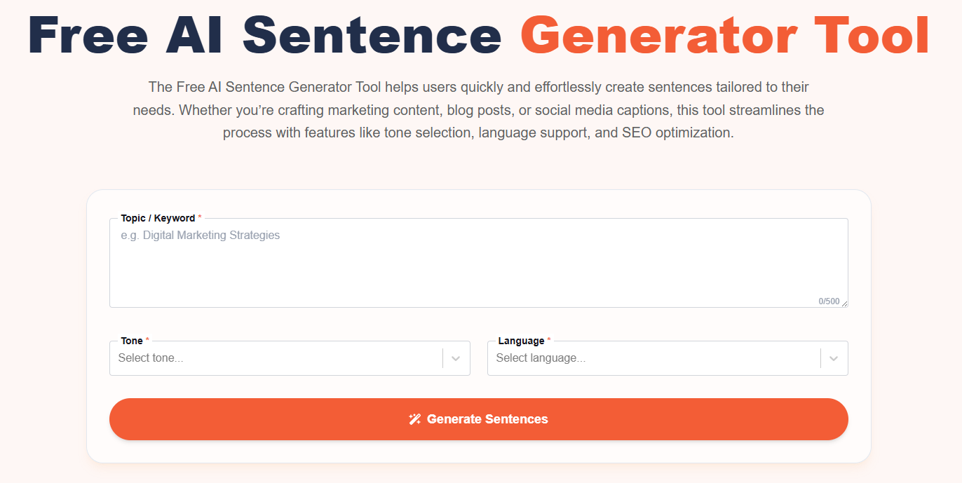 What is Free AI Sentence Generator?