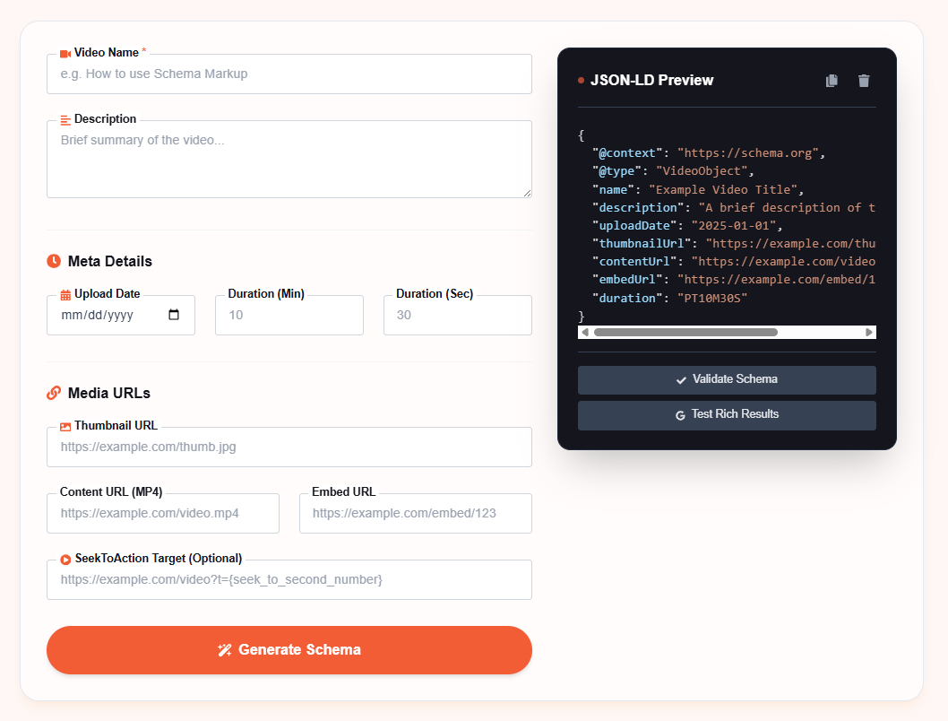 What is a Video Schema Generator?