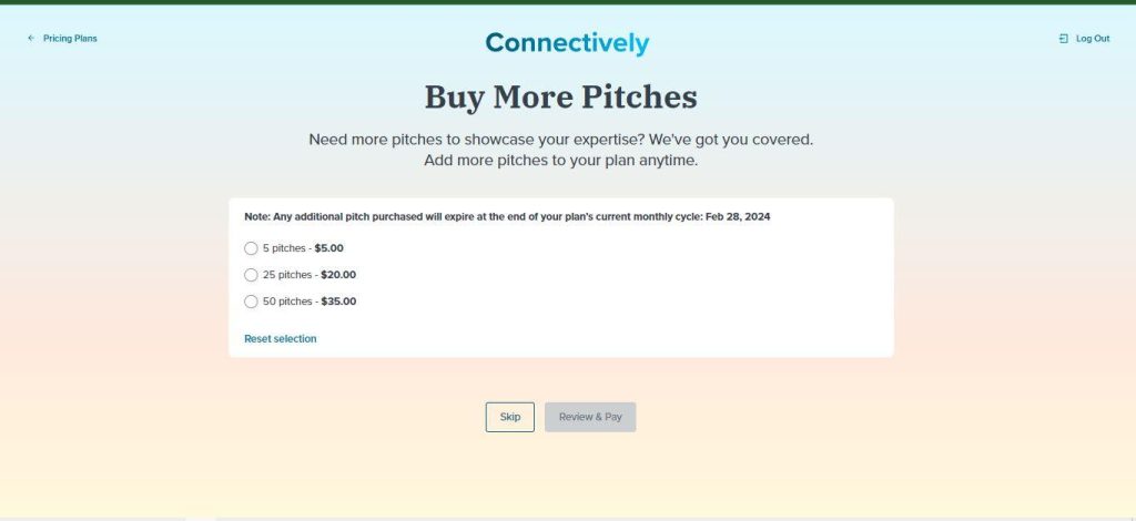 Screenshot of a journalist query listing on Connectively dashboard