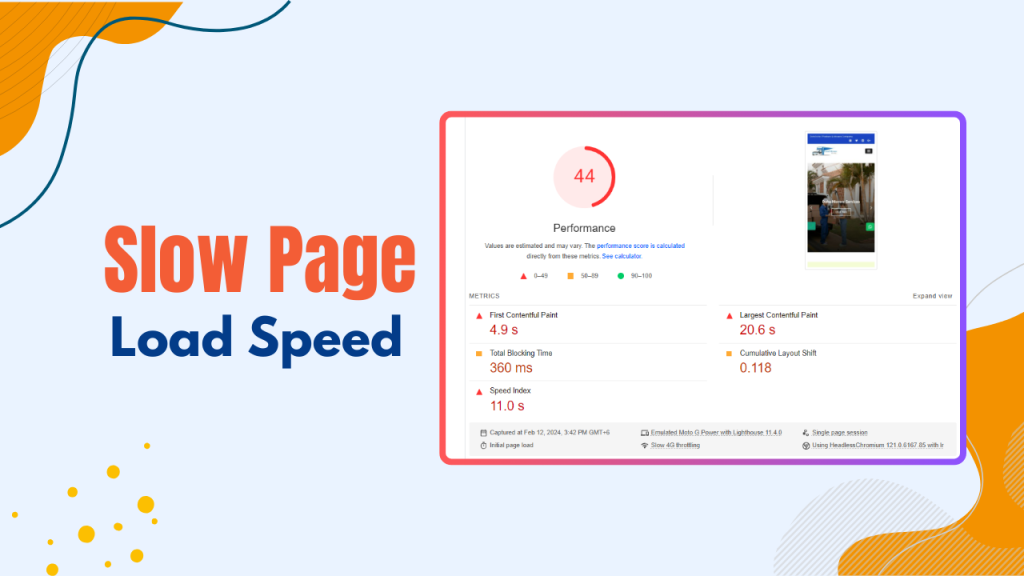 Slow Page Load Speed